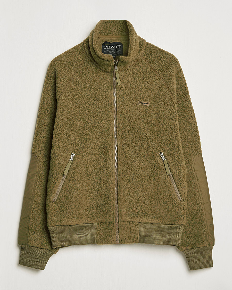 Men | Sweaters & Knitwear | Filson | Sherpa Fleece Jacket Marsh Olive