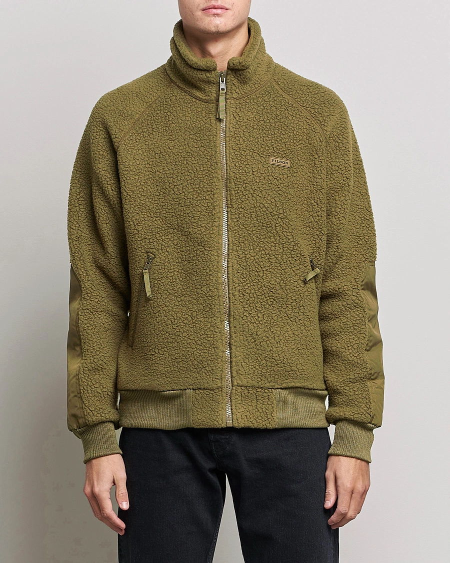 Men | Sweaters & Knitwear | Filson | Sherpa Fleece Jacket Marsh Olive