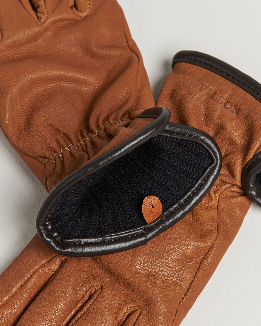 Men |  | Filson | Original Lined Goatskin Gloves Saddle Brown