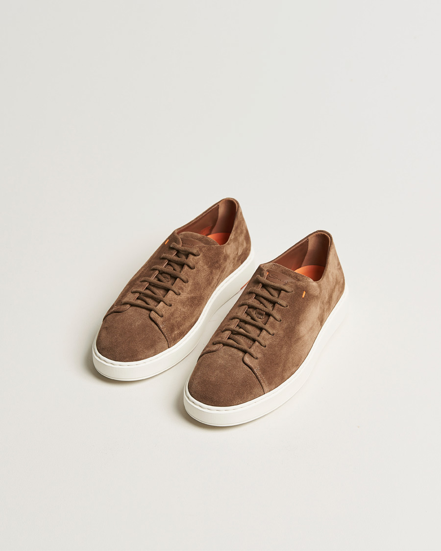 Men | Santoni Cleanic Sneakers Dark Brown Suede | Santoni | Cleanic Sneakers Dark Brown Suede