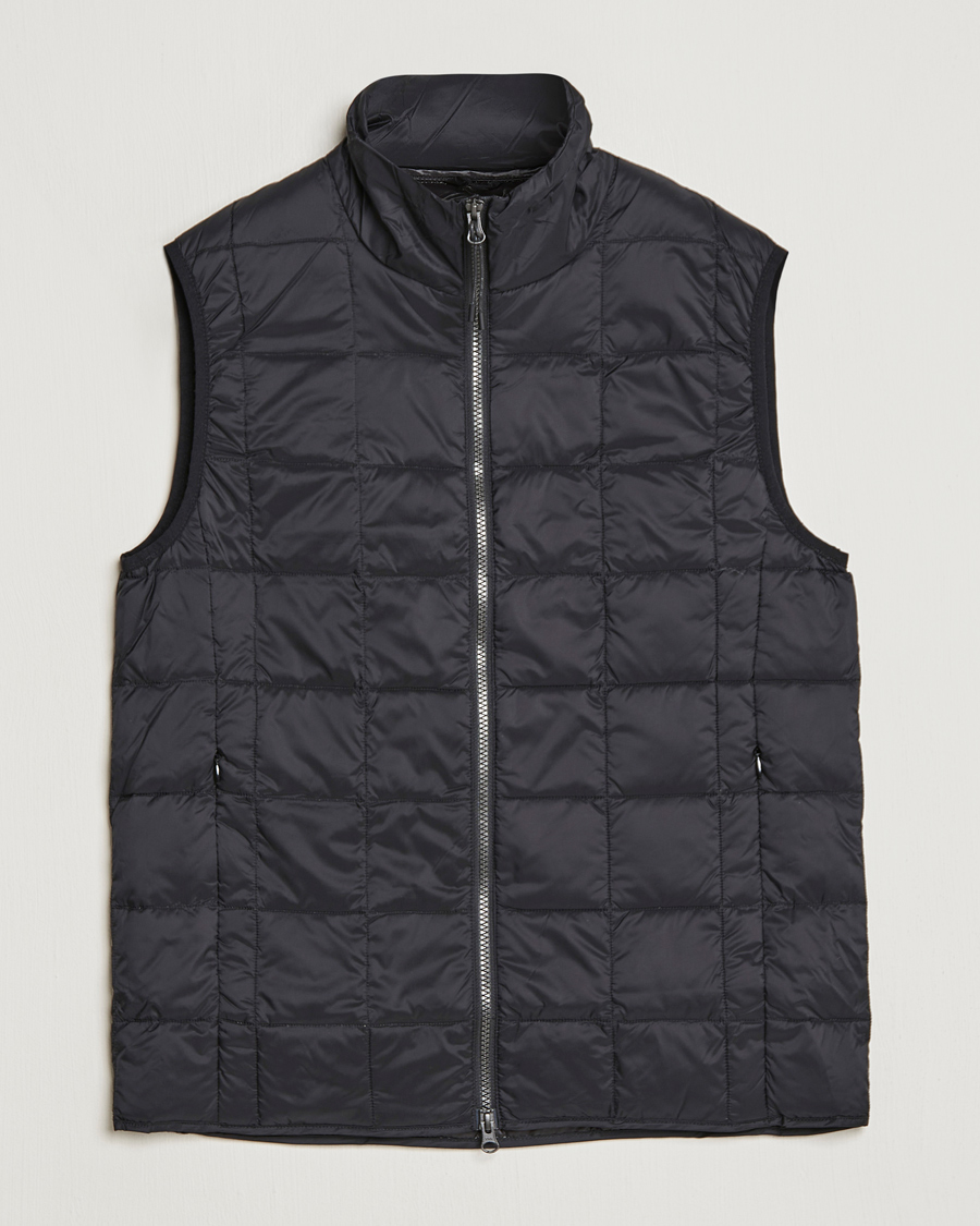 Men | Coats & Jackets | TAION | High Neck Full Zip Lightweight Down Vest Black