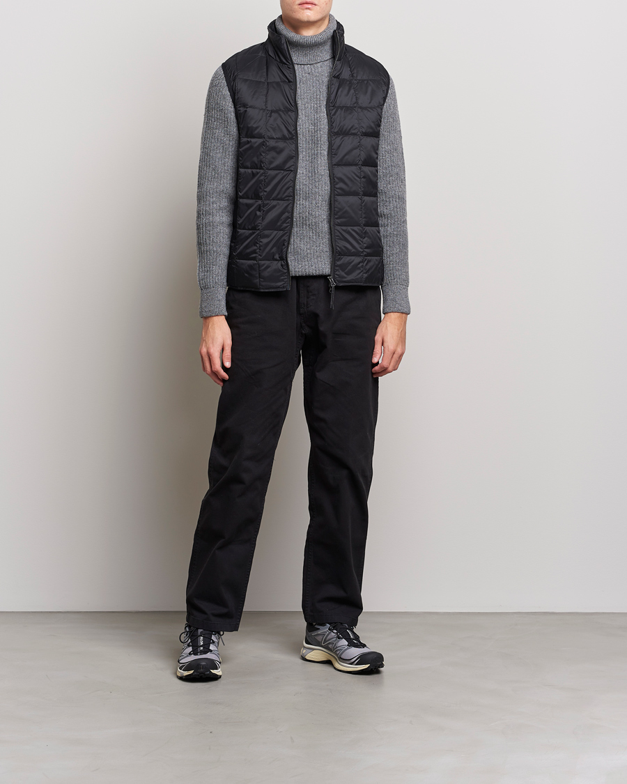 Men | Coats & Jackets | TAION | High Neck Full Zip Lightweight Down Vest Black