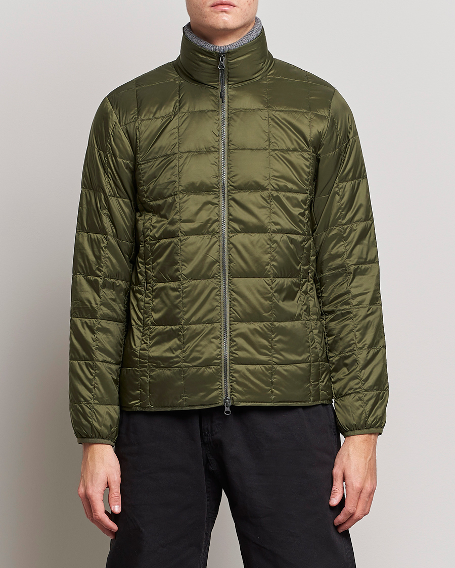 Men | Coats & Jackets | TAION | High Neck Full Zip Lightweight Down Jacket Dark Olive
