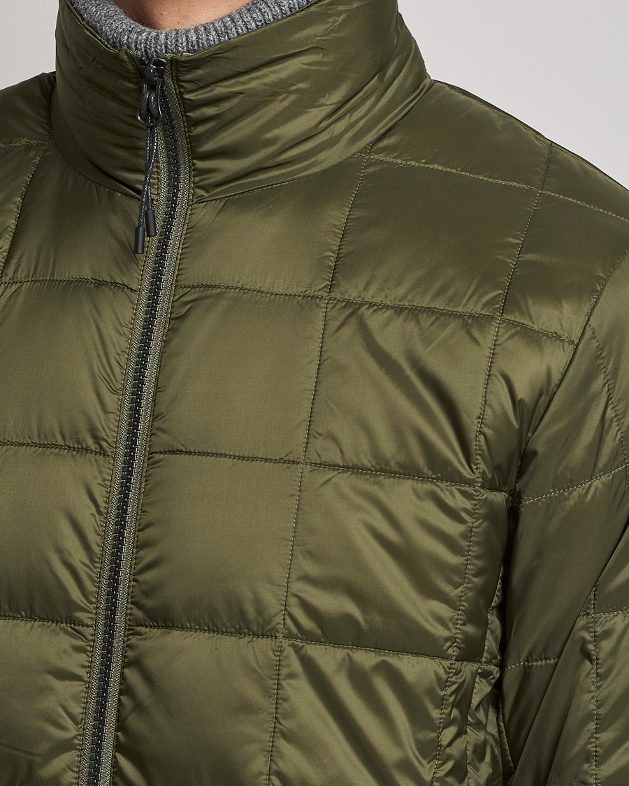Men | Coats & Jackets | TAION | High Neck Full Zip Lightweight Down Jacket Dark Olive