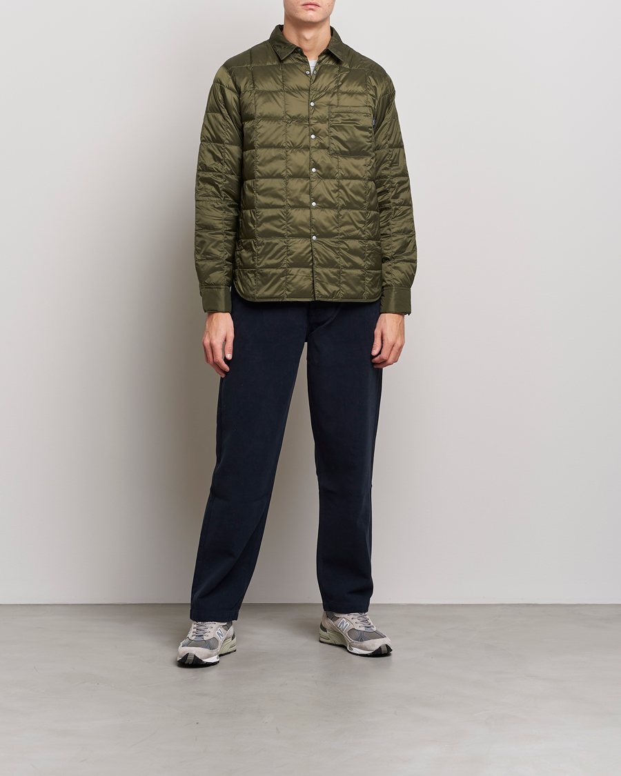 Men | Shirts | TAION | Lightweight Down Shirt Dark Olive