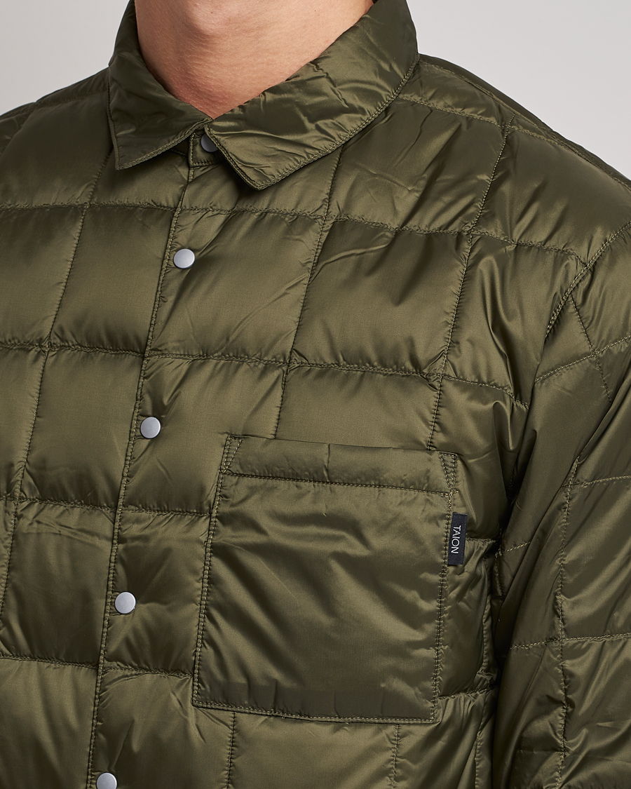 Men | Shirts | TAION | Lightweight Down Shirt Dark Olive
