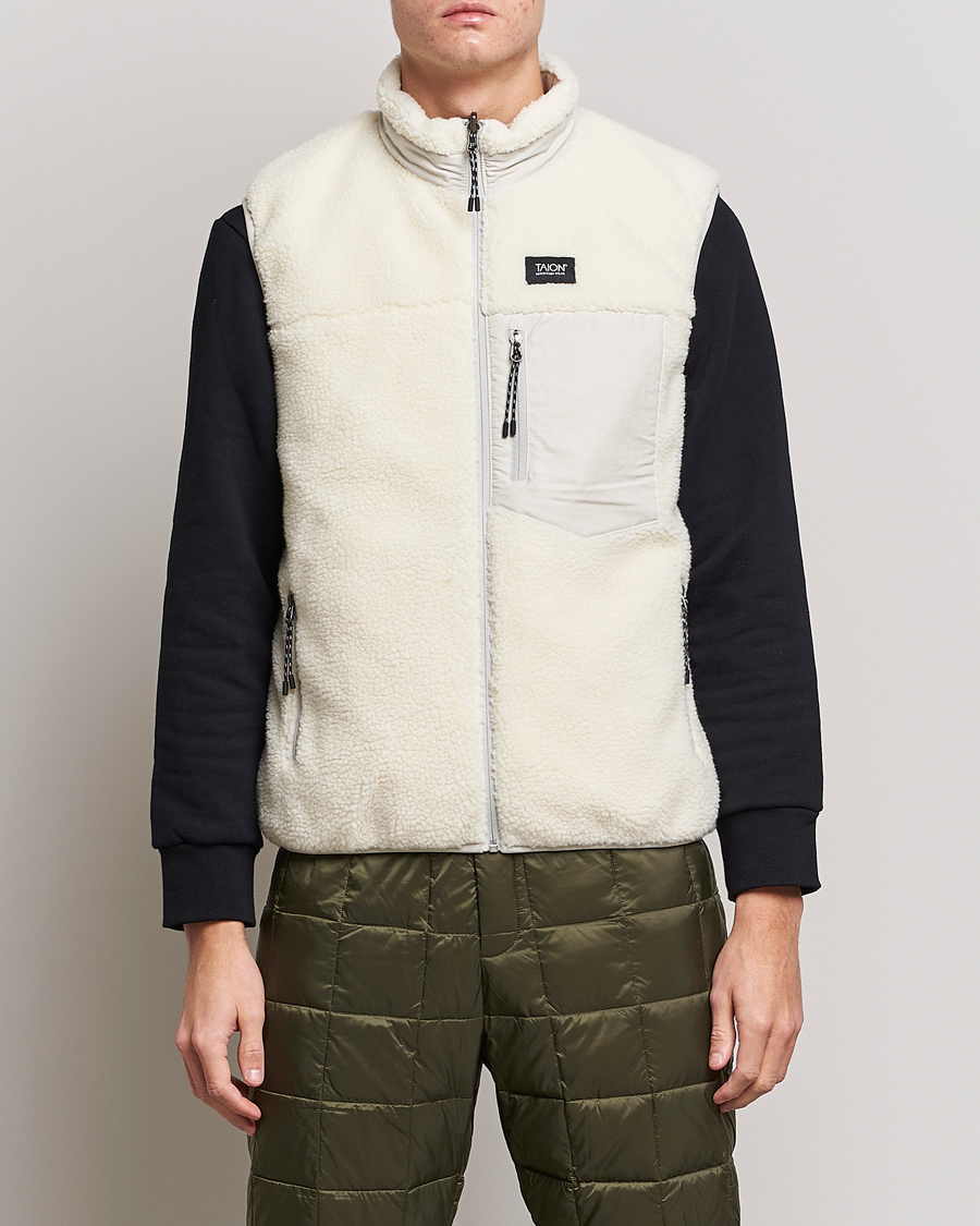 Men |  | TAION | Reversible Fleece Vest Ice Grey/Ivory
