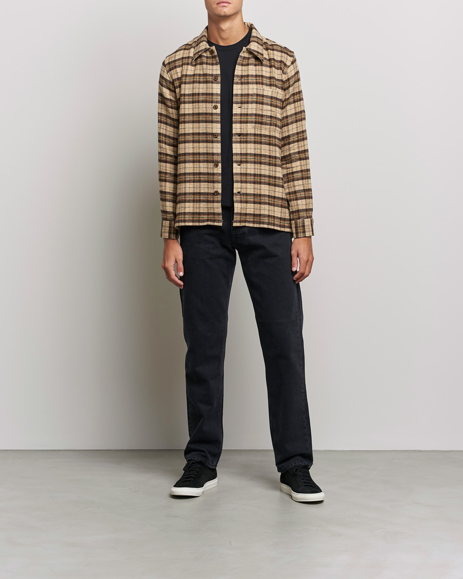 Men | Shirts | Sunflower | Spacey Wool Overshirt Brown Check
