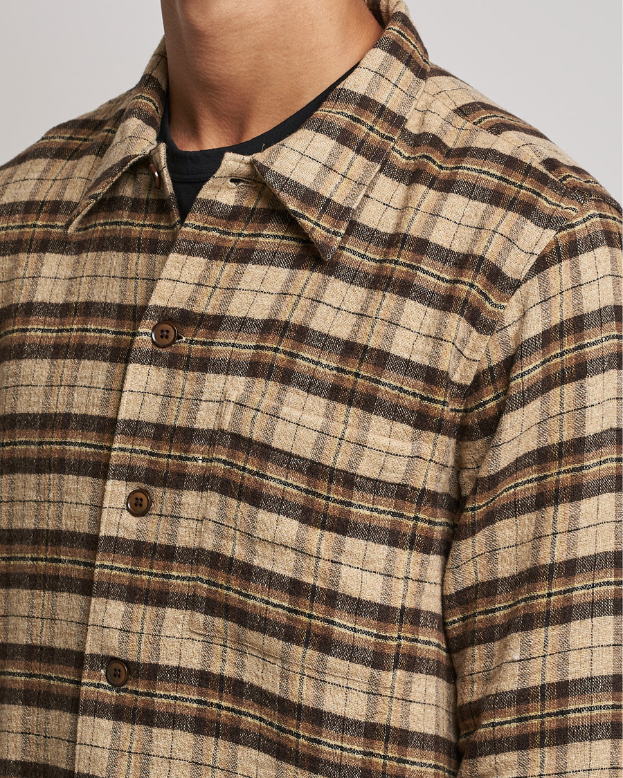 Men | Shirts | Sunflower | Spacey Wool Overshirt Brown Check