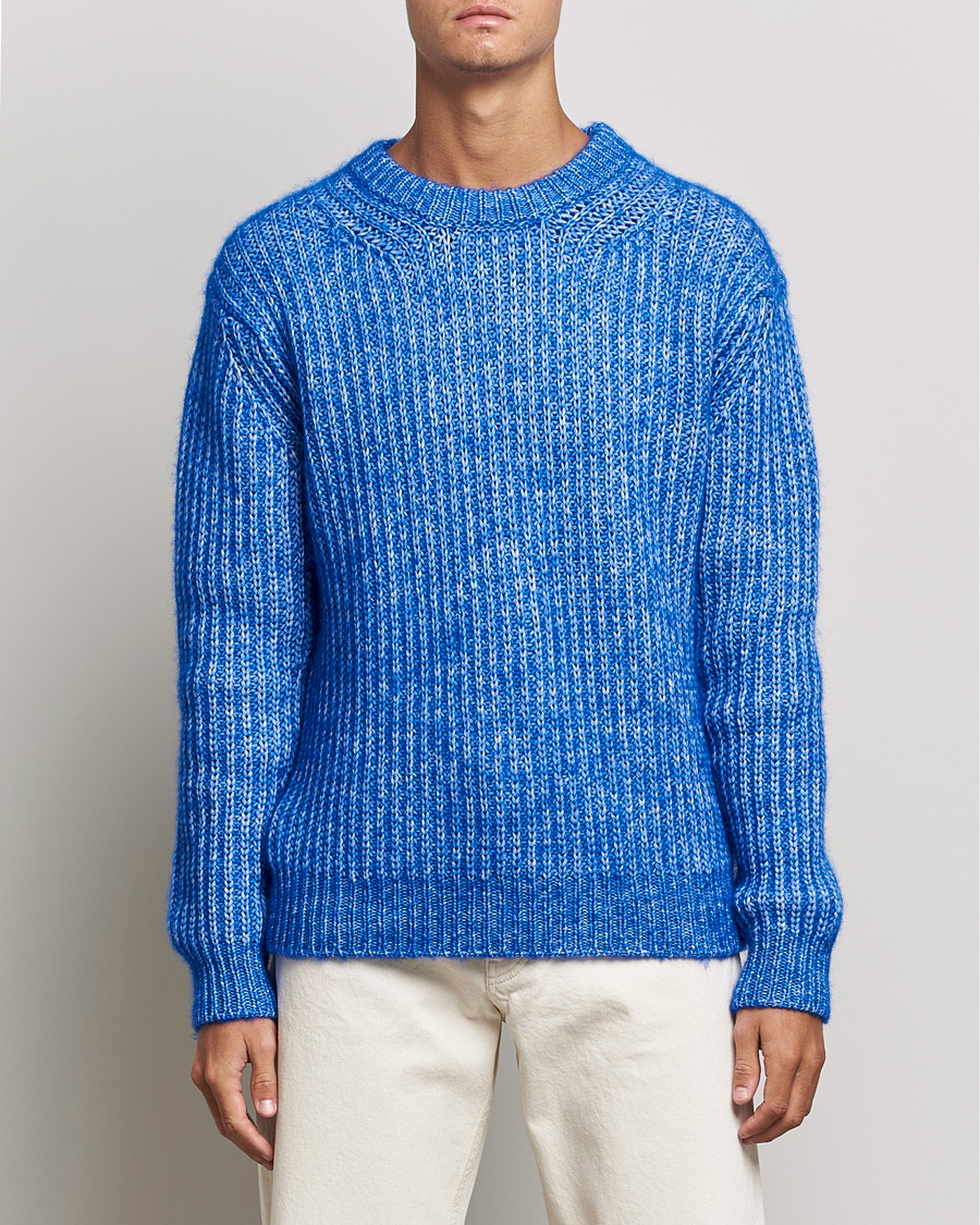 Men | Knitted Jumpers | Sunflower | Field Sweater Electric Blue
