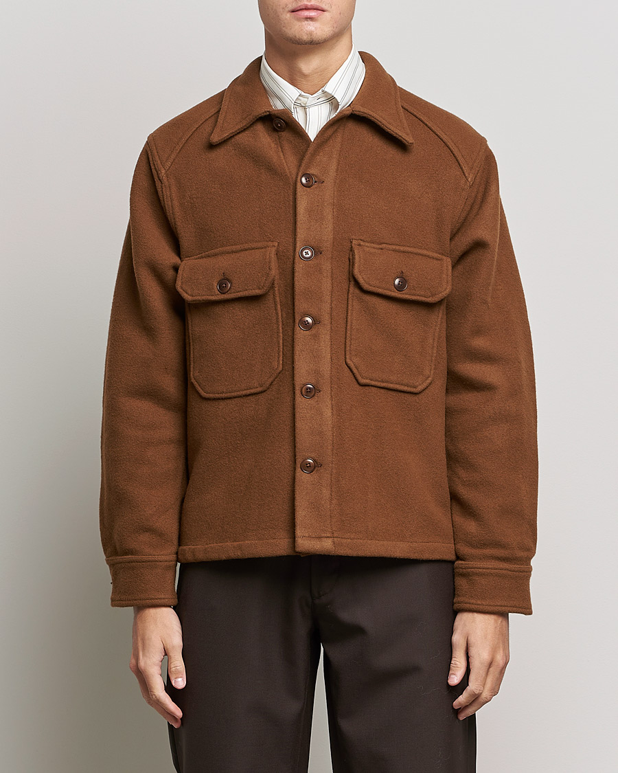 Men | New Nordics | Sunflower | Wool Shirt Jacket Brown