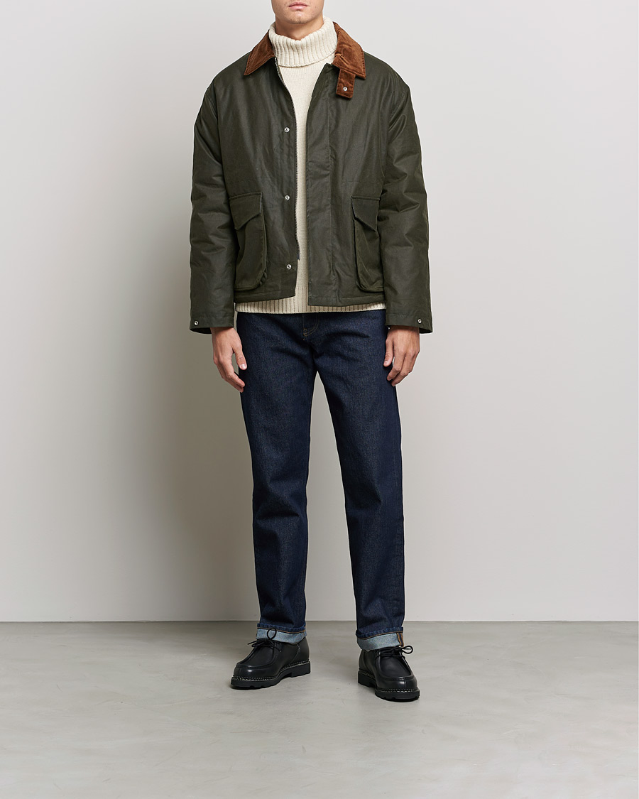 Men | Coats & Jackets | Sunflower | Waxed Short Jacket Dark Olive