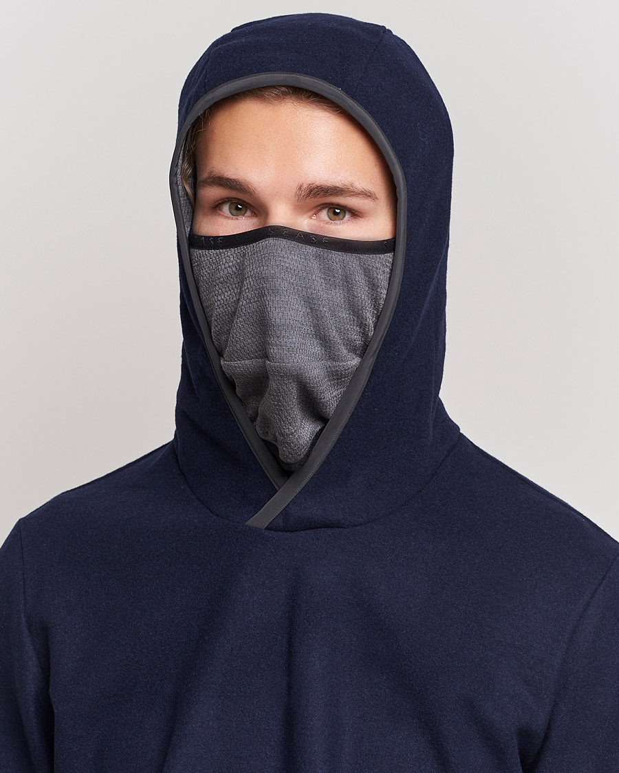 Men | Sweaters & Knitwear | SEASE | Drone Wool/Jersey Hood Navy