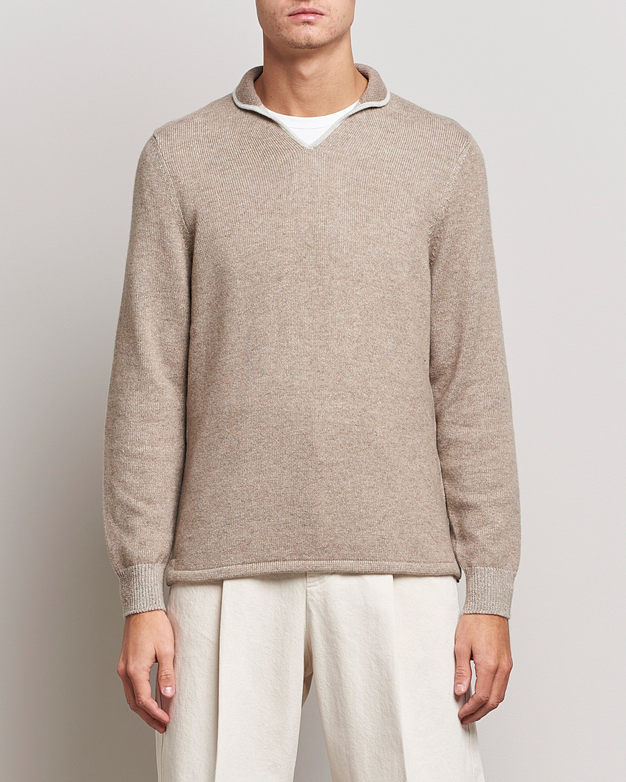 Men | Sweaters & Knitwear | SEASE | Ellen Cashmere Pullover Beige