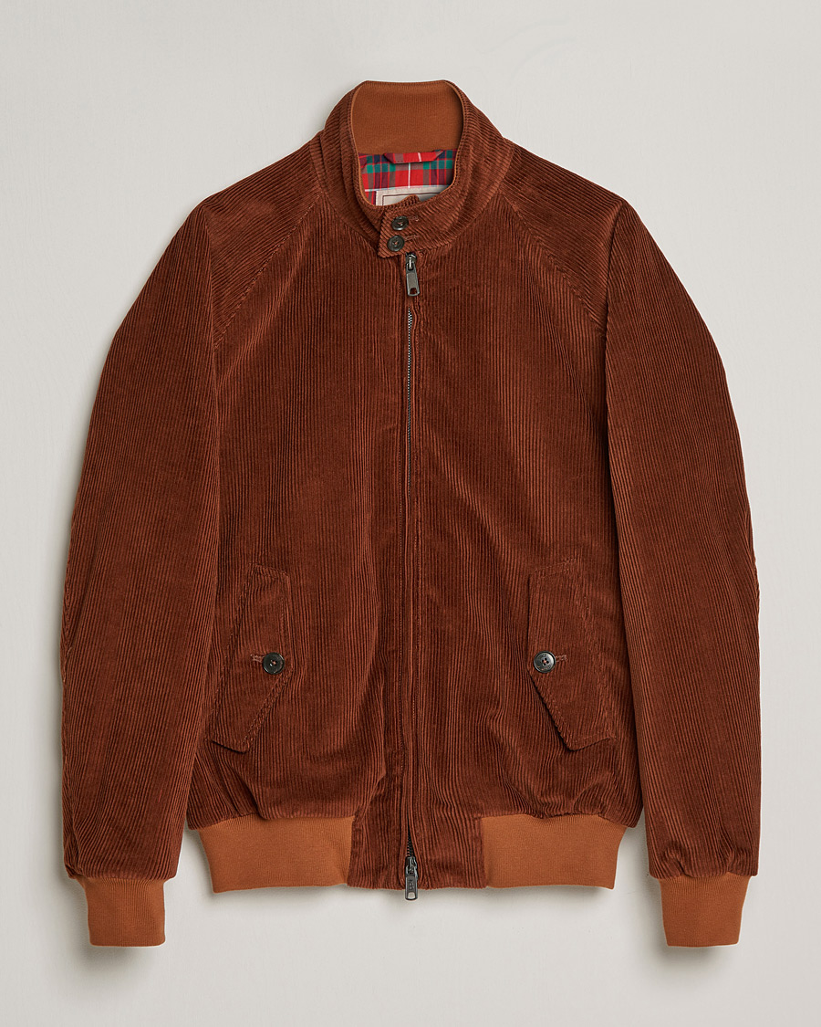 Men | Coats & Jackets | Baracuta | G9 Padded Corduroy Harrington Jacket Cognac