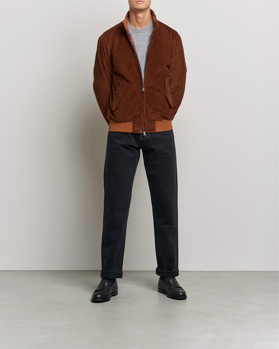 Men | Coats & Jackets | Baracuta | G9 Padded Corduroy Harrington Jacket Cognac