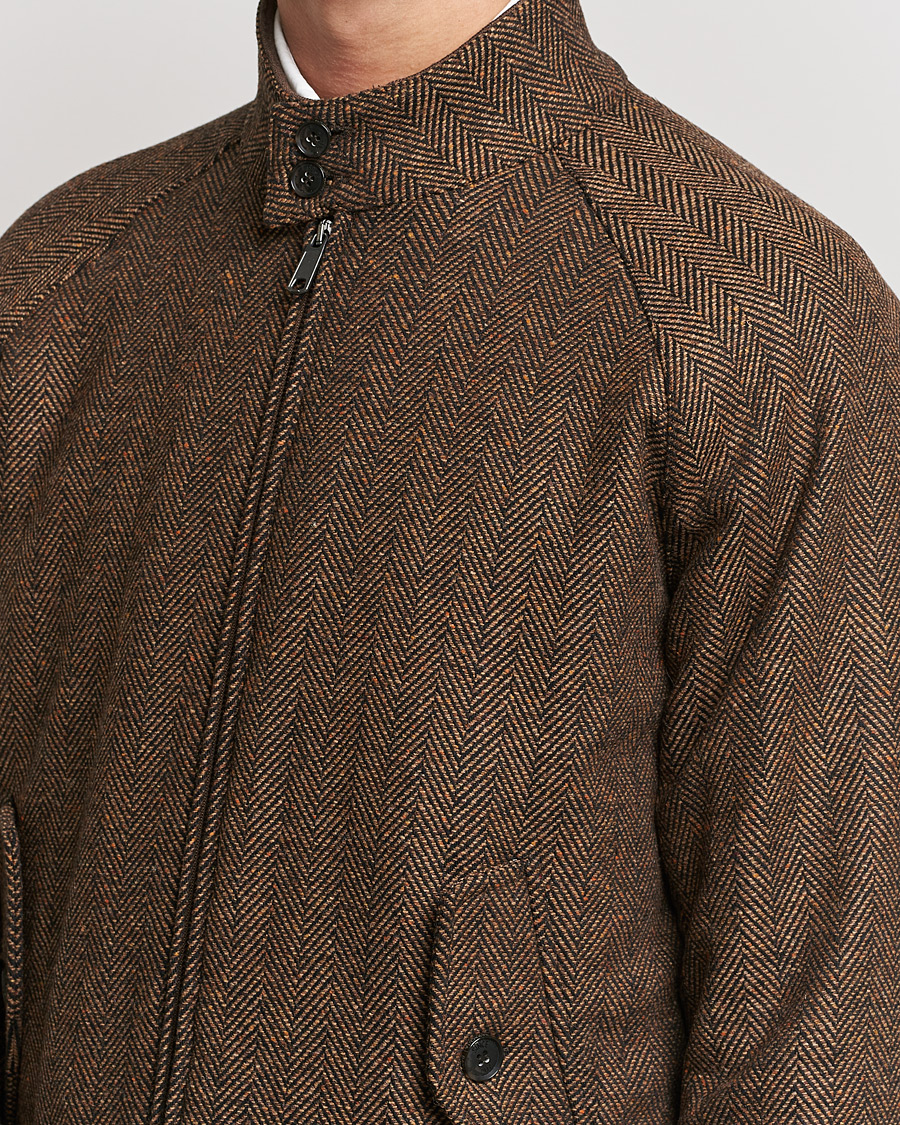 Men | Coats & Jackets | Baracuta | G9 Herringbone Wool Jacket Brown