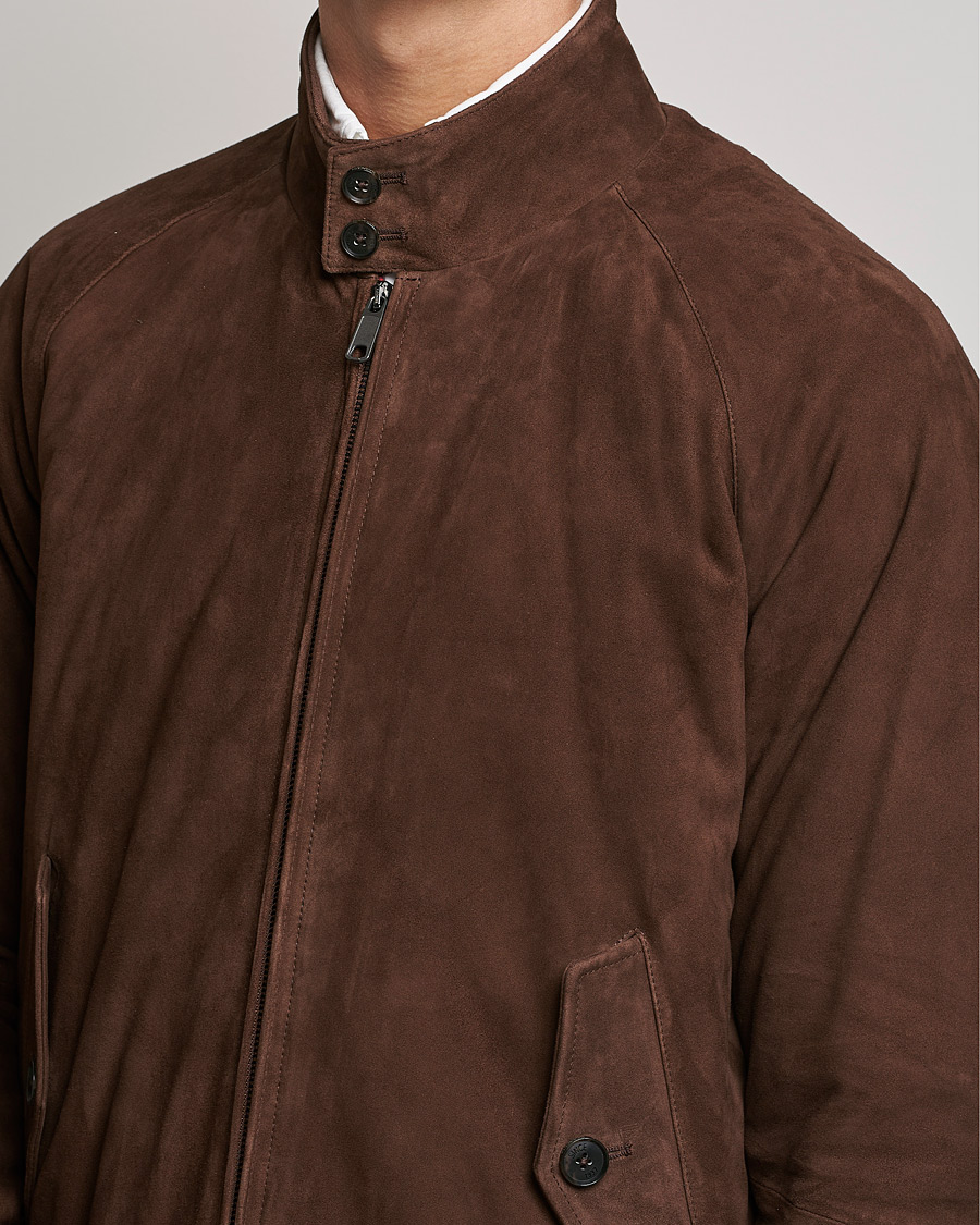 Men | Coats & Jackets | Baracuta | G9 Winter Suede Harrington Jacket Chocolate