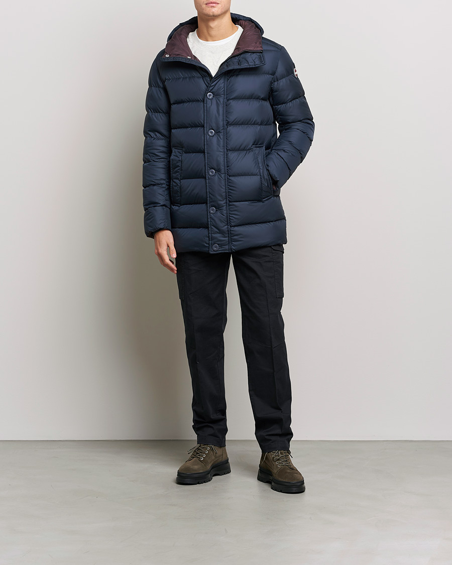 Men | Coats & Jackets | Colmar | Concrete Mid Down Parka Navy
