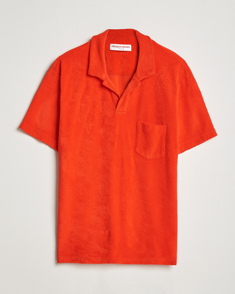 Men | Polo Shirts | Orlebar Brown | Terry Polo Summer Red