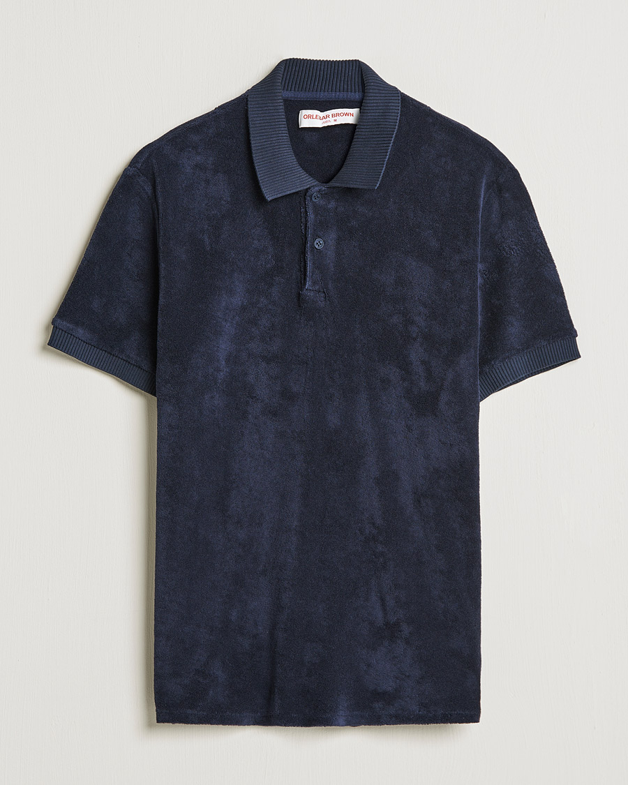 Men | Polo Shirts | Orlebar Brown | Jarrett Towelling Polo Night Iris