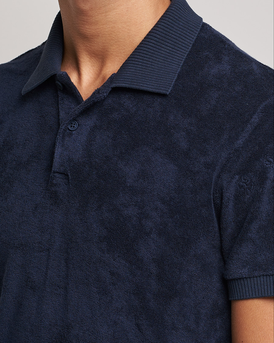Men | Polo Shirts | Orlebar Brown | Jarrett Towelling Polo Night Iris
