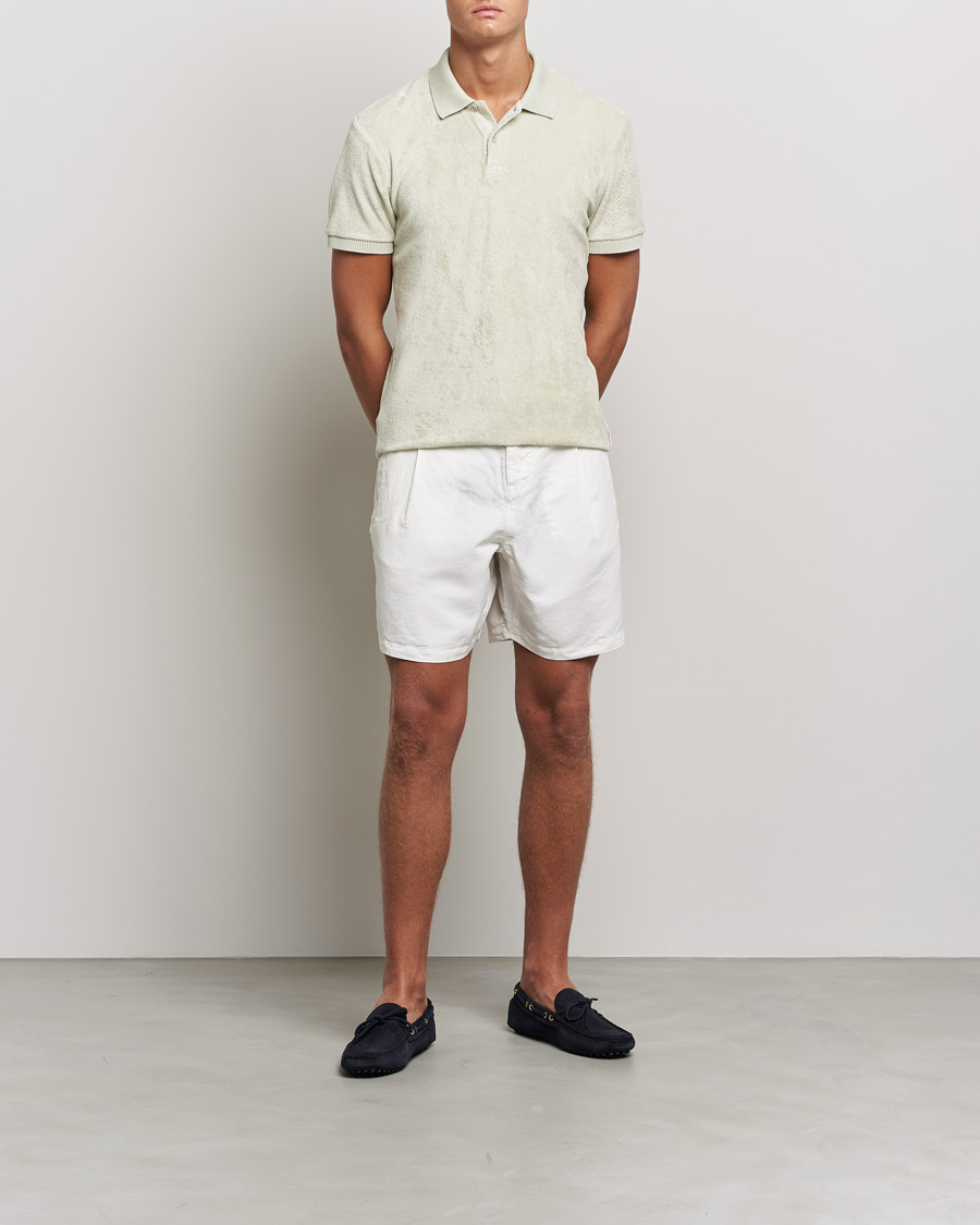 Men | Polo Shirts | Orlebar Brown | Jarrett Towelling Polo Parched Green