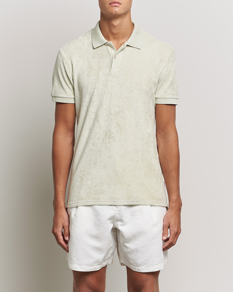 Men | Polo Shirts | Orlebar Brown | Jarrett Towelling Polo Parched Green