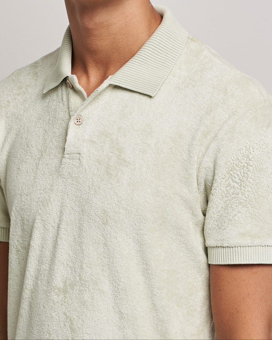 Men | Polo Shirts | Orlebar Brown | Jarrett Towelling Polo Parched Green