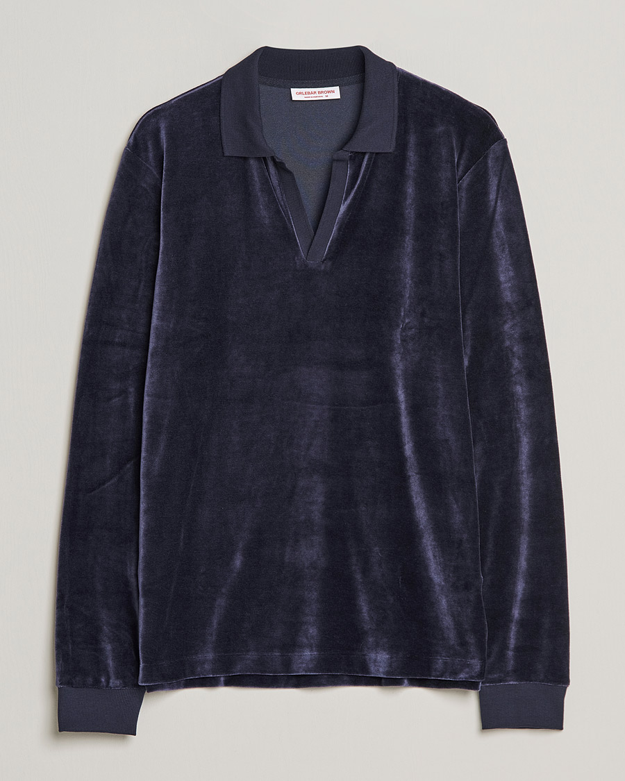 Men | Sweaters & Knitwear | Orlebar Brown | Bouvet Cotton/Modal Polo Night Iris