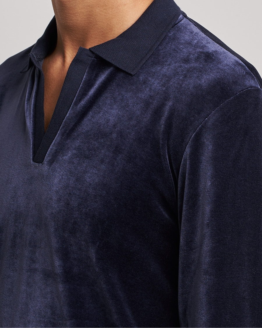 Men | Sweaters & Knitwear | Orlebar Brown | Bouvet Cotton/Modal Polo Night Iris