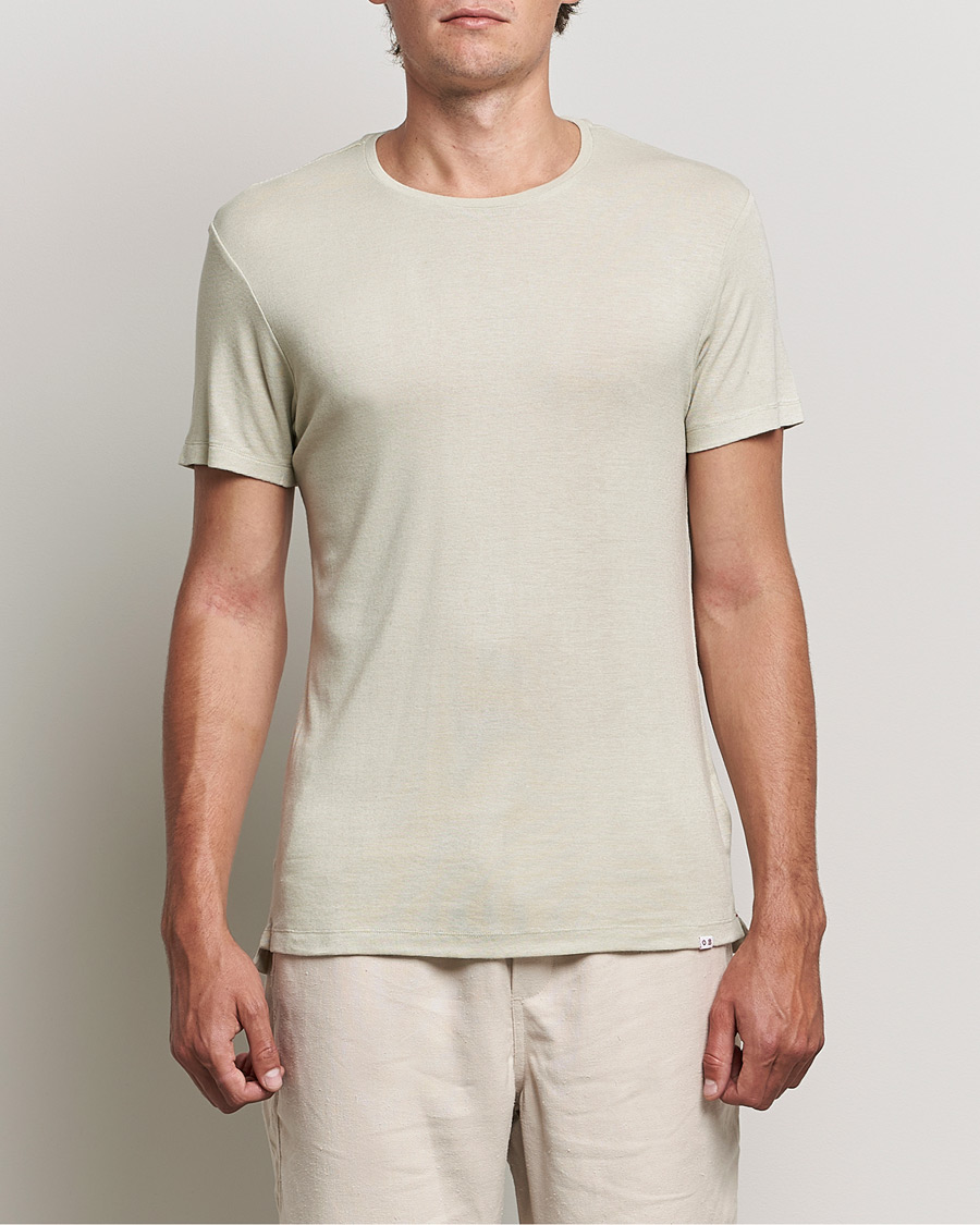 Men | T-Shirts | Orlebar Brown | OB Classic Modal/Cashmere T-Shirt Parched Green