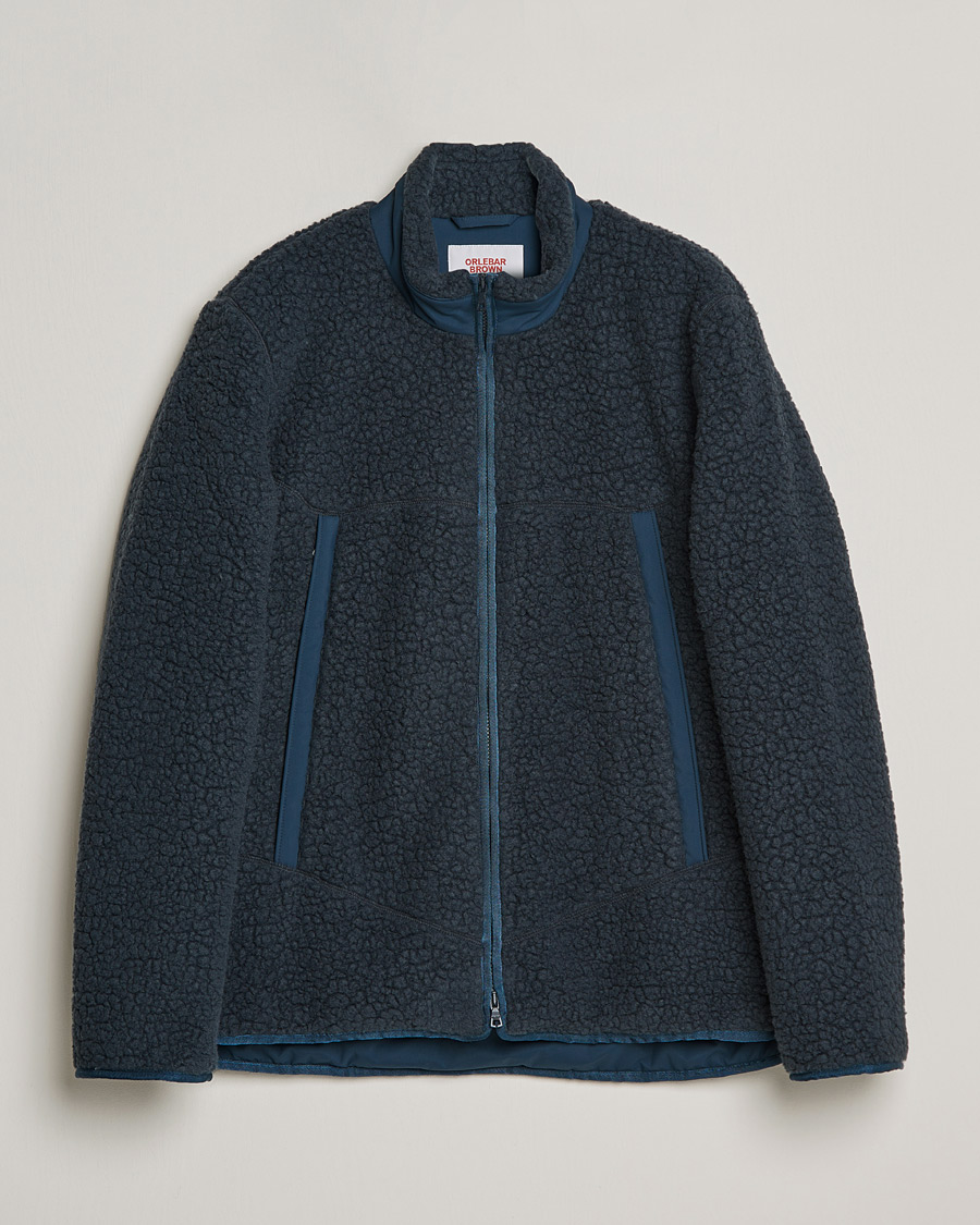 Orlebar Brown Auster Sherpa Fleece Dark Nocturnal Navy at