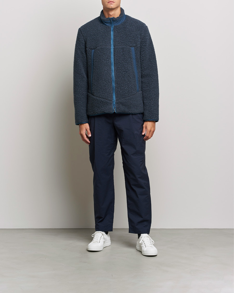 Men | Sweaters & Knitwear | Orlebar Brown | Auster Sherpa Fleece Dark Nocturnal Navy