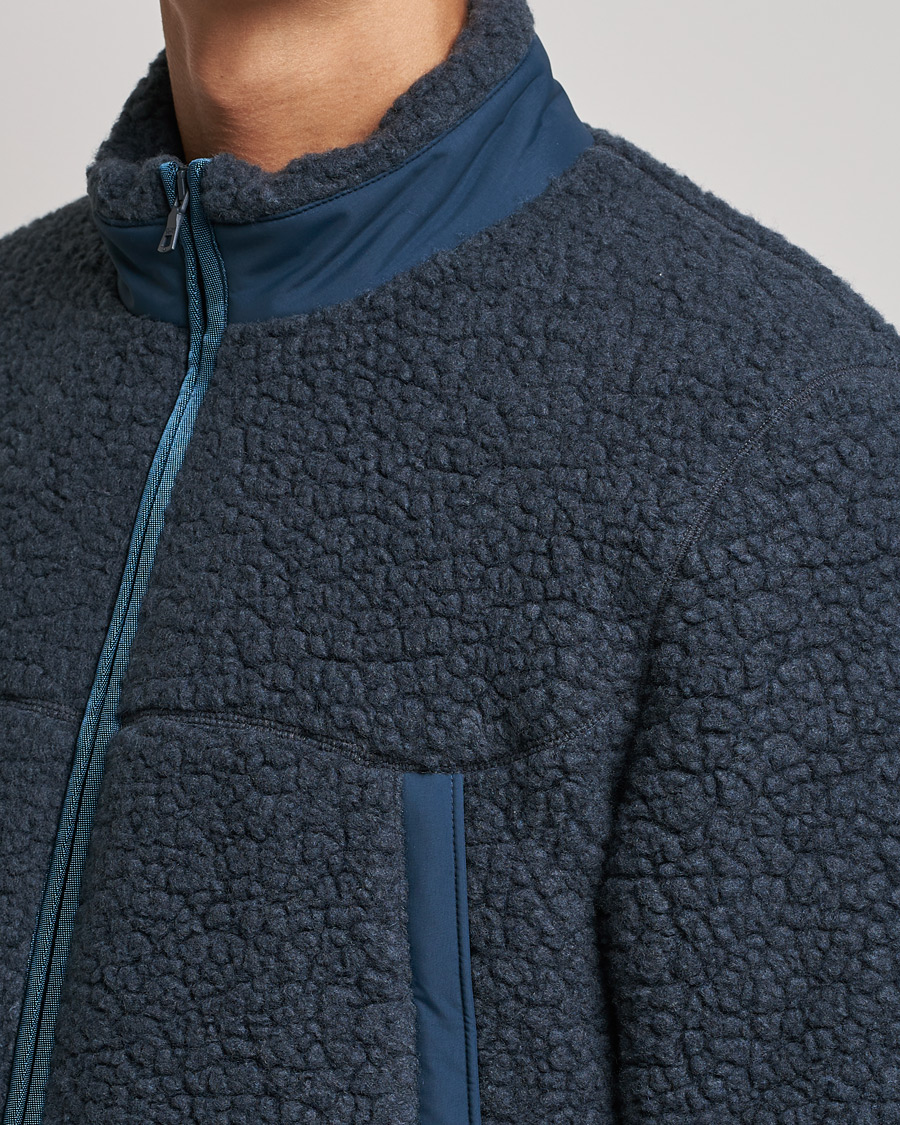 Men | Sweaters & Knitwear | Orlebar Brown | Auster Sherpa Fleece Dark Nocturnal Navy