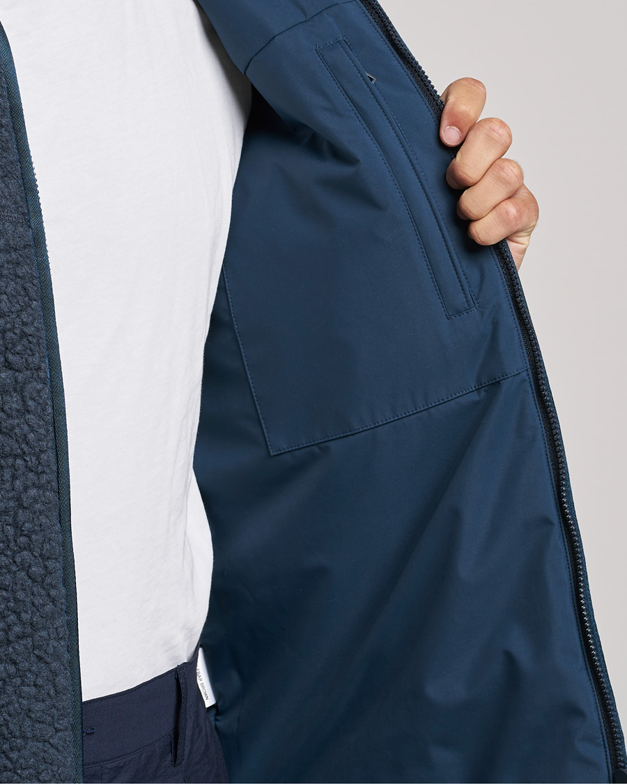 Men | Sweaters & Knitwear | Orlebar Brown | Auster Sherpa Fleece Dark Nocturnal Navy