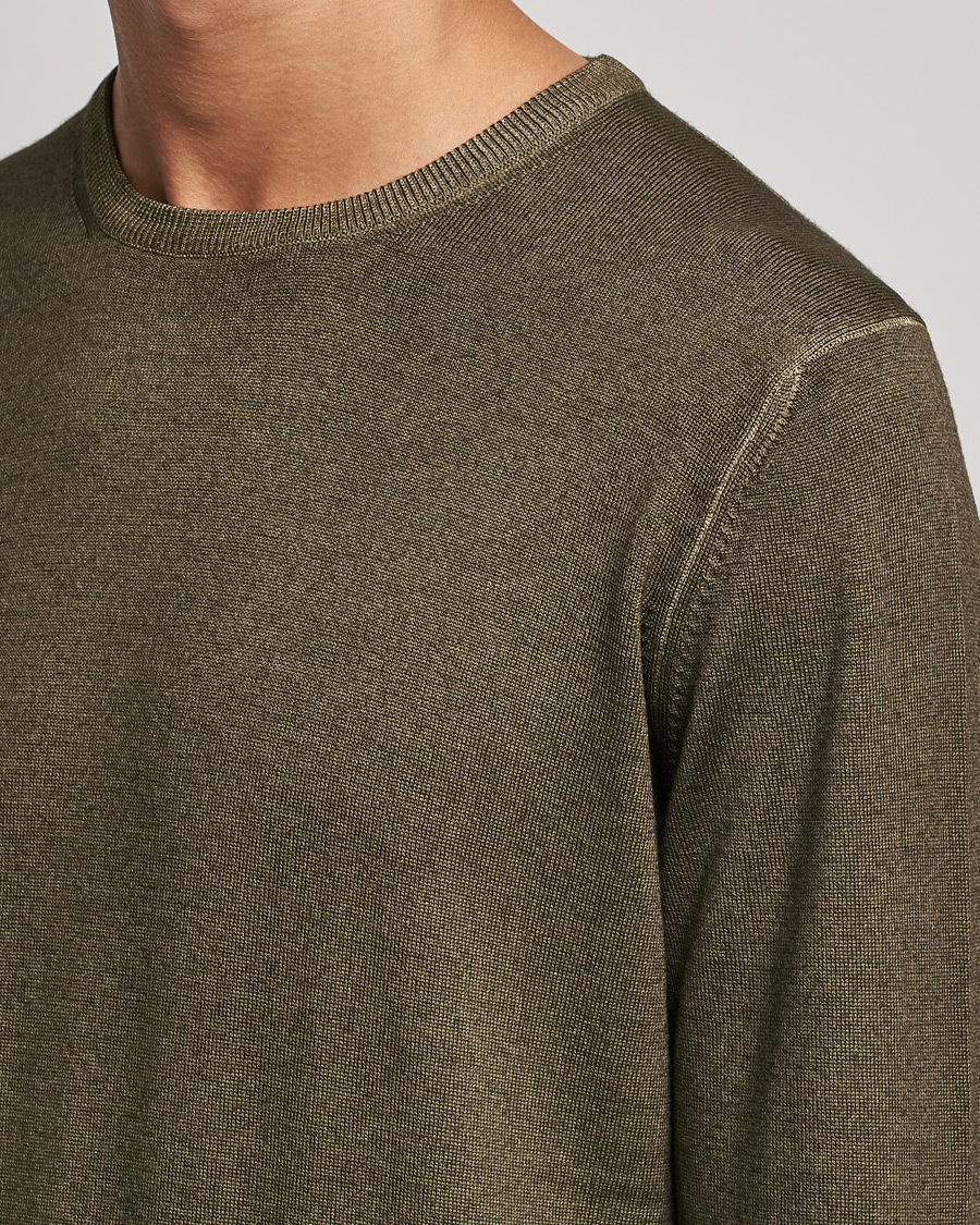 Men | Sweaters & Knitwear | Gran Sasso | Vintage Merino Fashion Fit Crew Neck Pullover Green