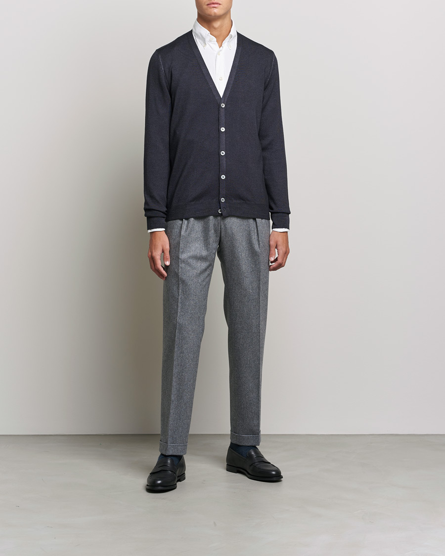 Men | Sweaters & Knitwear | Gran Sasso | Vintage Merino Fashion Fit Cardigan Black