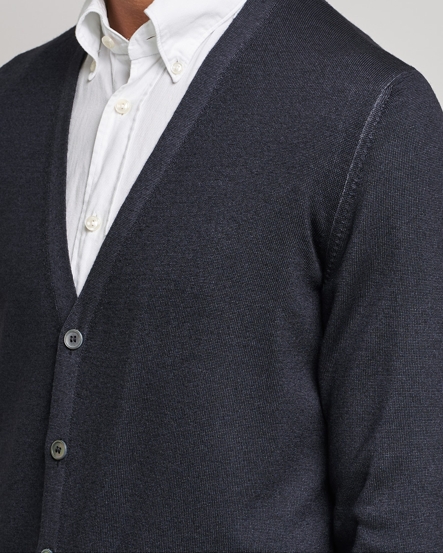 Men | Sweaters & Knitwear | Gran Sasso | Vintage Merino Fashion Fit Cardigan Black