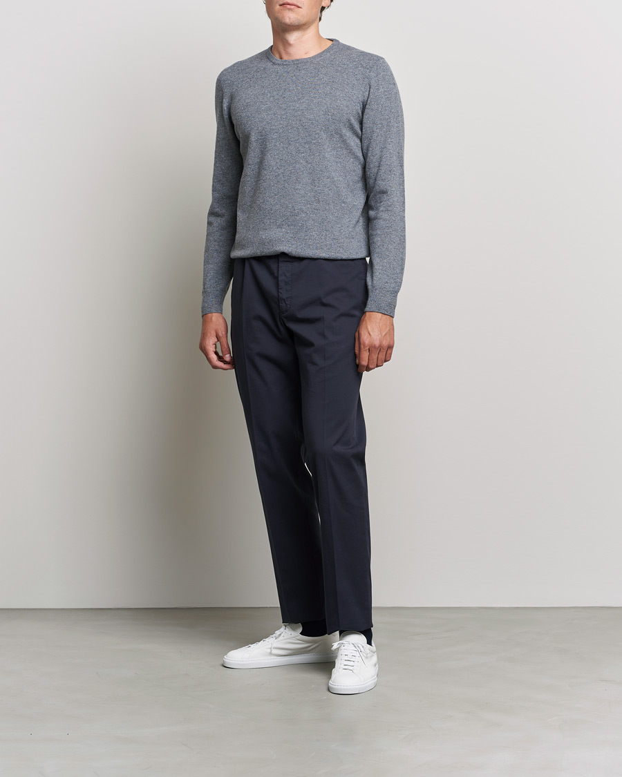 Men | Sweaters & Knitwear | Gran Sasso | Wool/Cashmere Crew Neck Grey