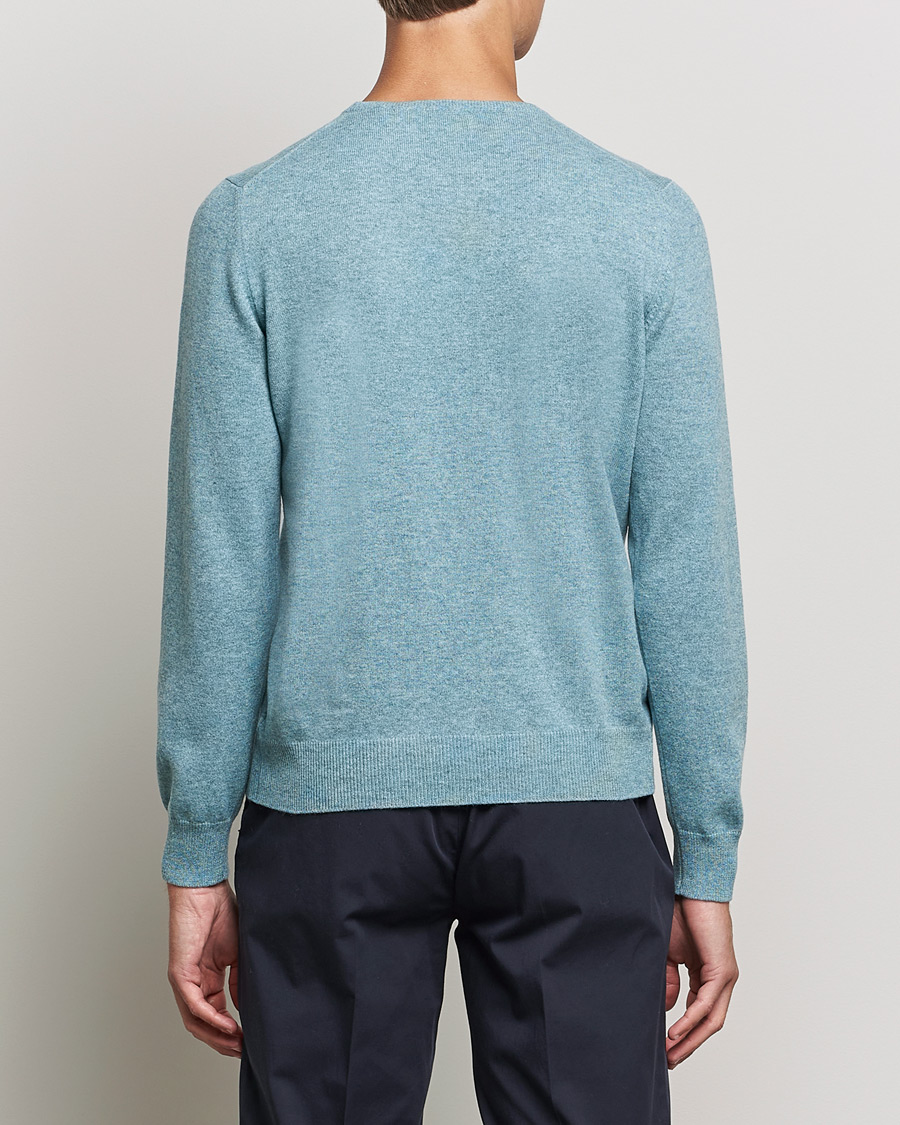 Men | Sweaters & Knitwear | Gran Sasso | Wool/Cashmere Crew Neck Aqua Green