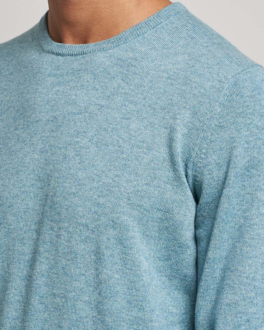 Men | Sweaters & Knitwear | Gran Sasso | Wool/Cashmere Crew Neck Aqua Green