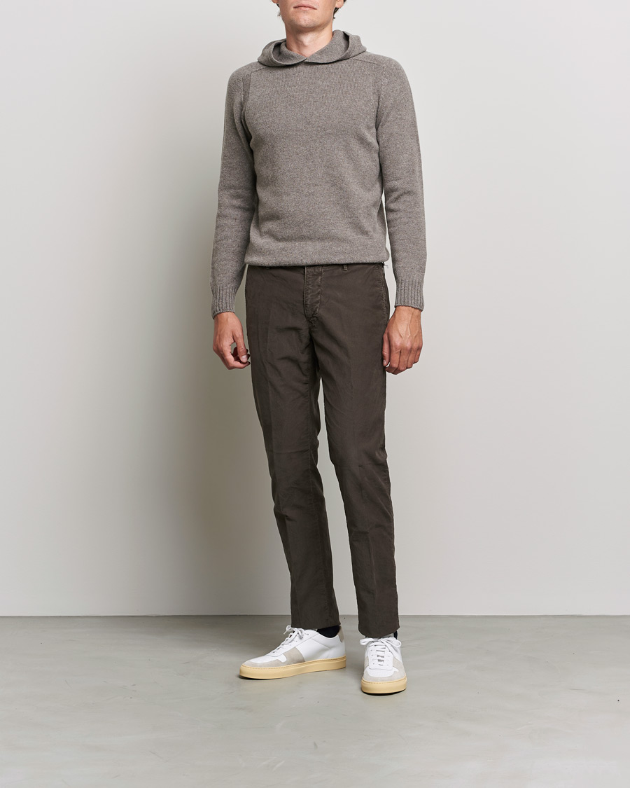 Men | Sweaters & Knitwear | Gran Sasso | Wool Hoodie Taupe Melange