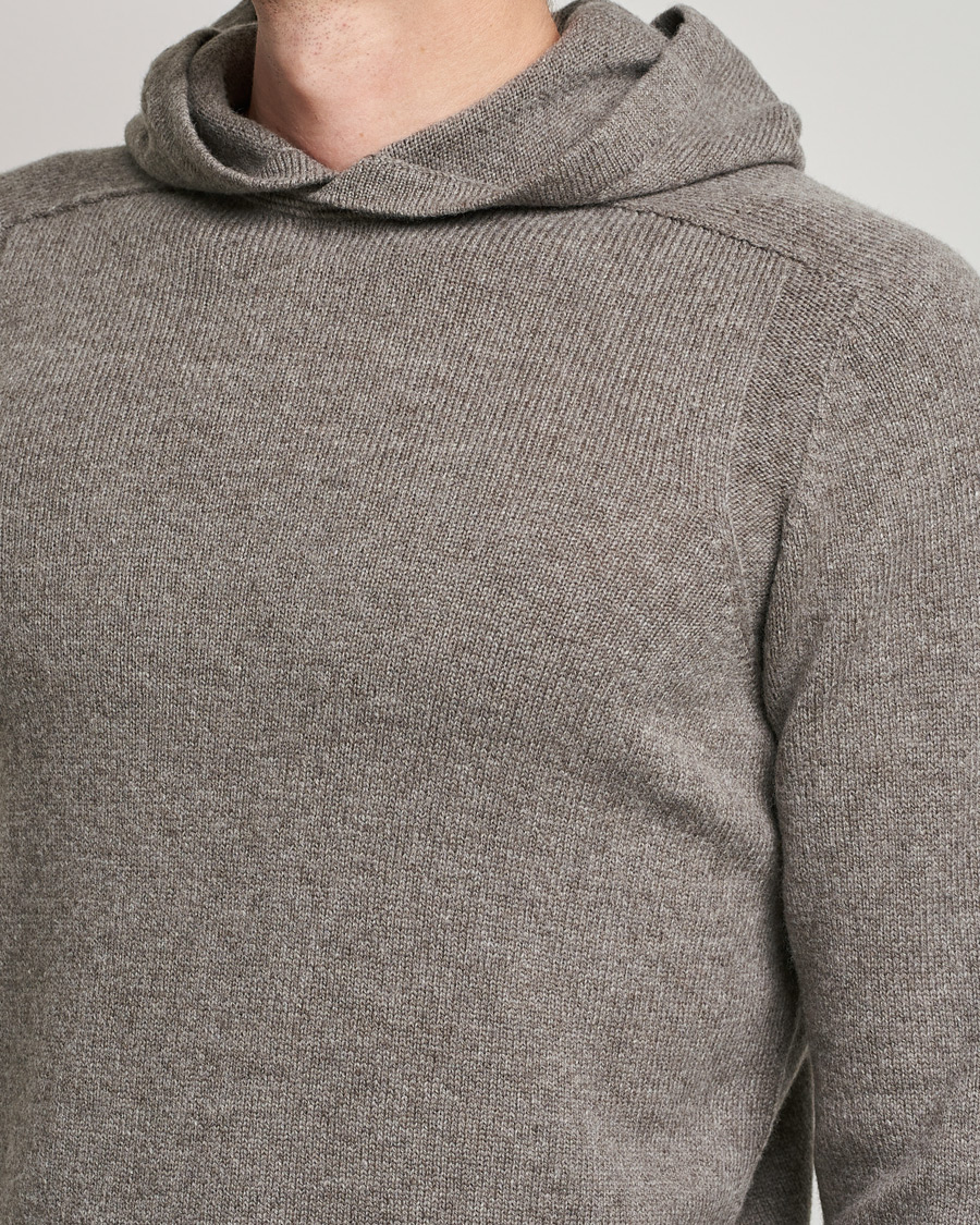 Men | Sweaters & Knitwear | Gran Sasso | Wool Hoodie Taupe Melange