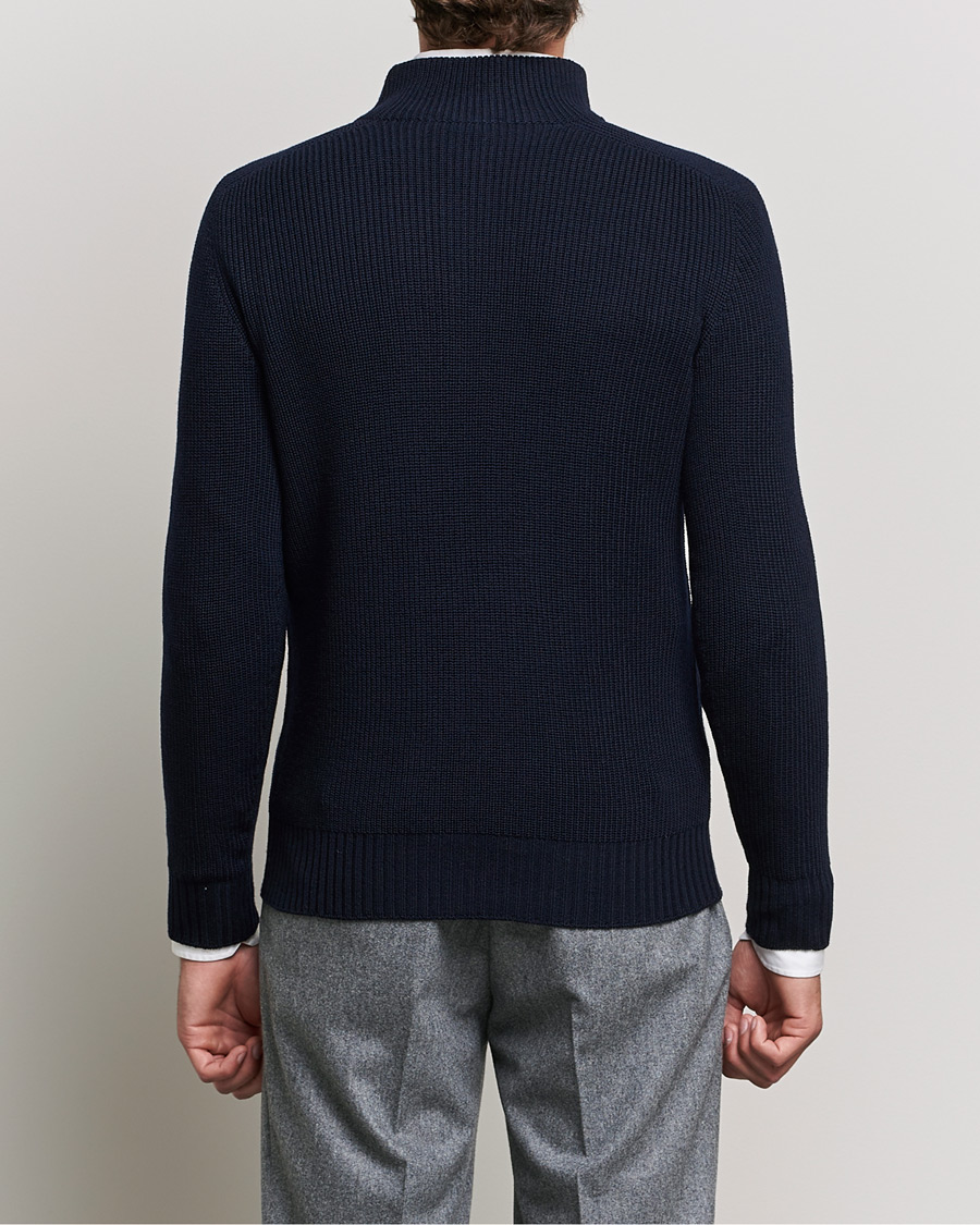 Men | Sweaters & Knitwear | Gran Sasso | Rainwool Half Zip Navy