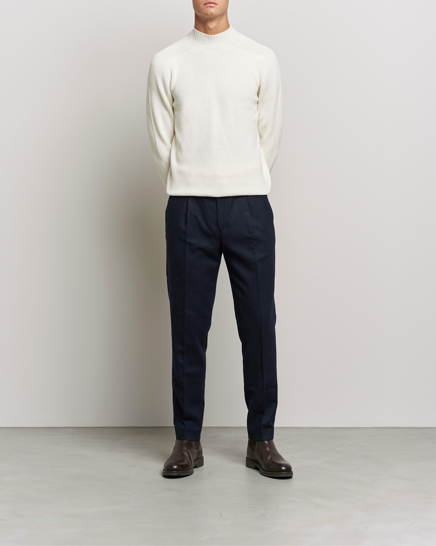Men | Sweaters & Knitwear | Gran Sasso | Rainwool Mock Neck White