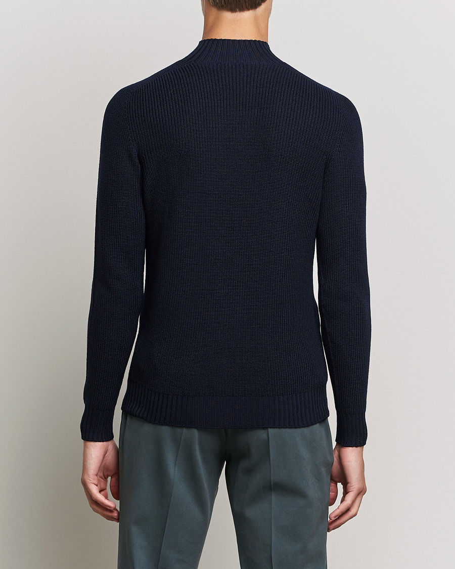 Men | Sweaters & Knitwear | Gran Sasso | Rainwool Mock Neck Navy