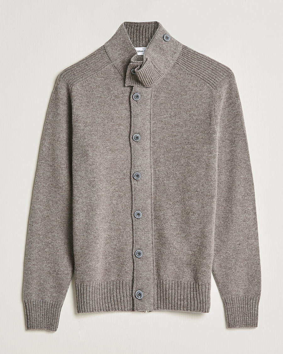 Men | Sweaters & Knitwear | Gran Sasso | Heavy Wool Cardigan Light Brown