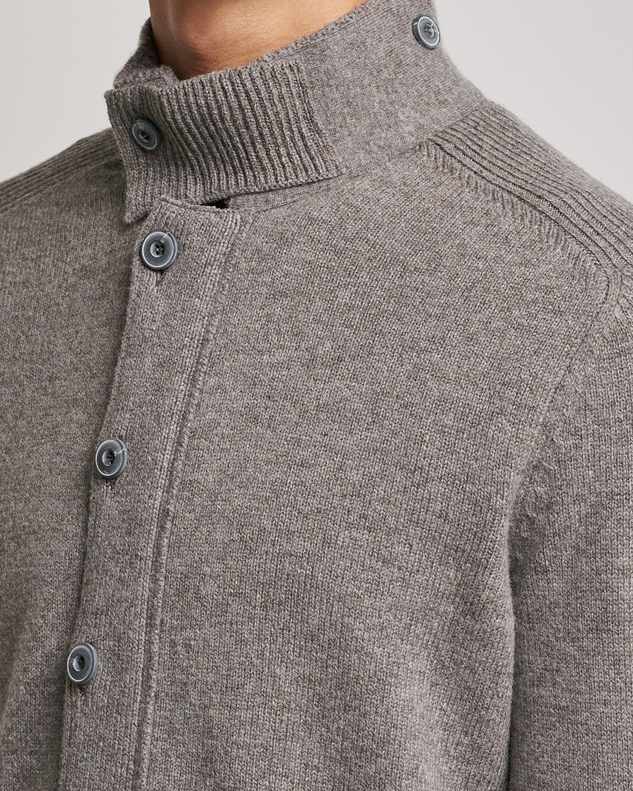 Men | Sweaters & Knitwear | Gran Sasso | Heavy Wool Cardigan Light Brown