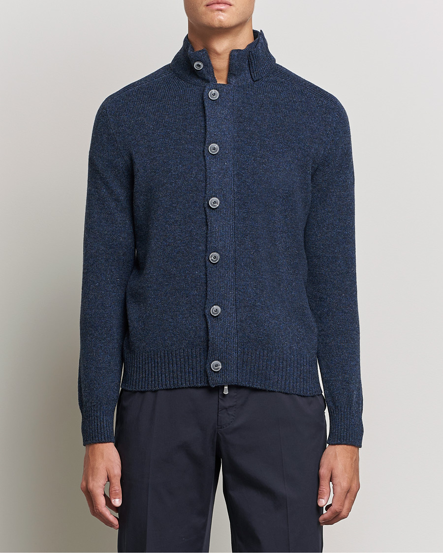 Men | Sweaters & Knitwear | Gran Sasso | Heavy Wool Cardigan Navy